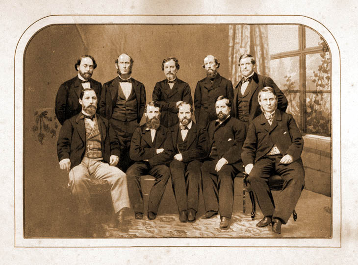 Knickerbocker kuva vuodelta 1862. William H. Tucker seisoo kuvassa oikeassa reunassa. kuva wikipedia.comm